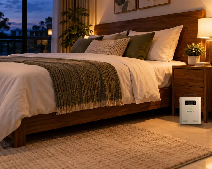 Room backup with Gen-E 1000 in bedroom